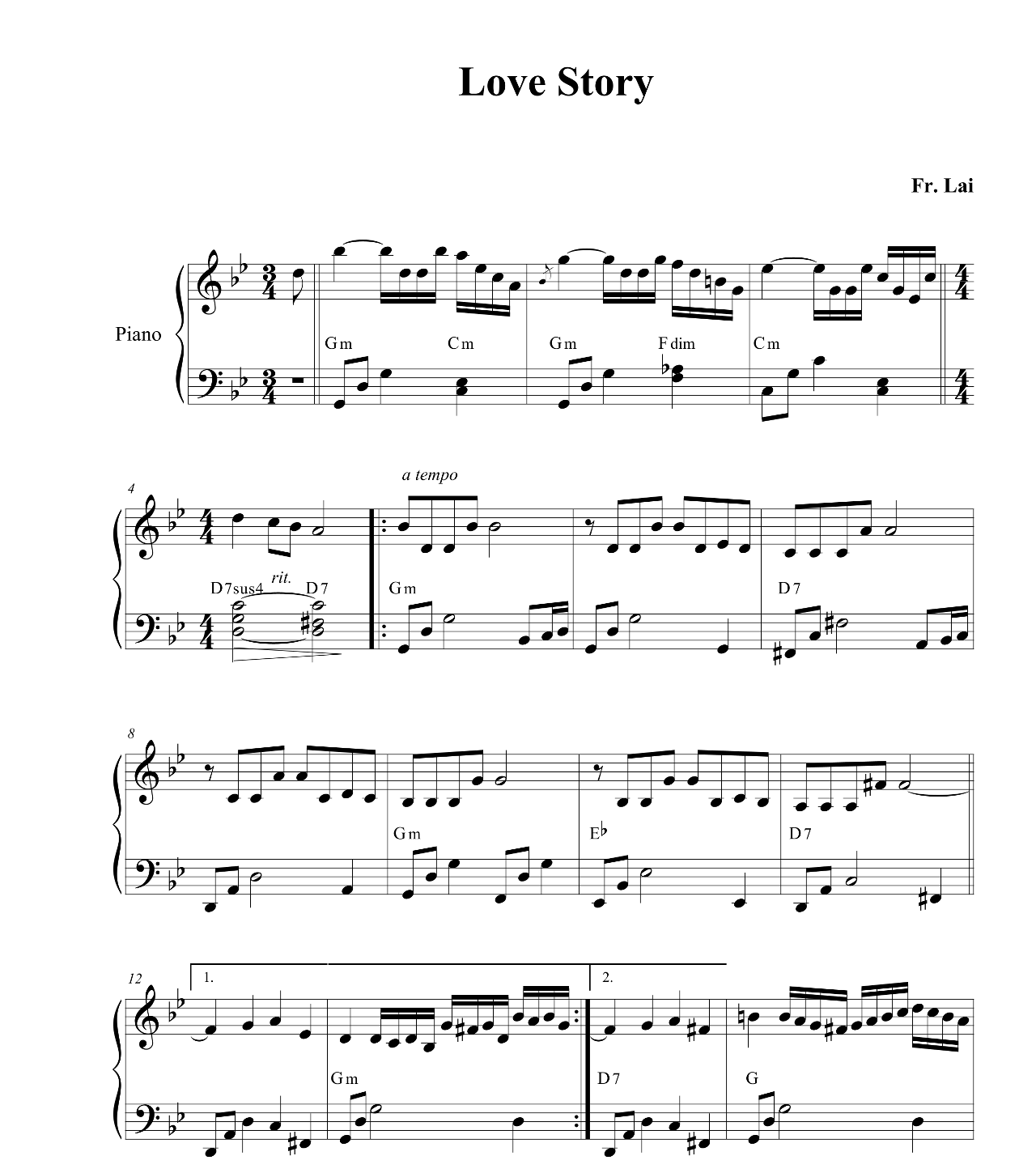 Love Story (from Love Story) sheet music