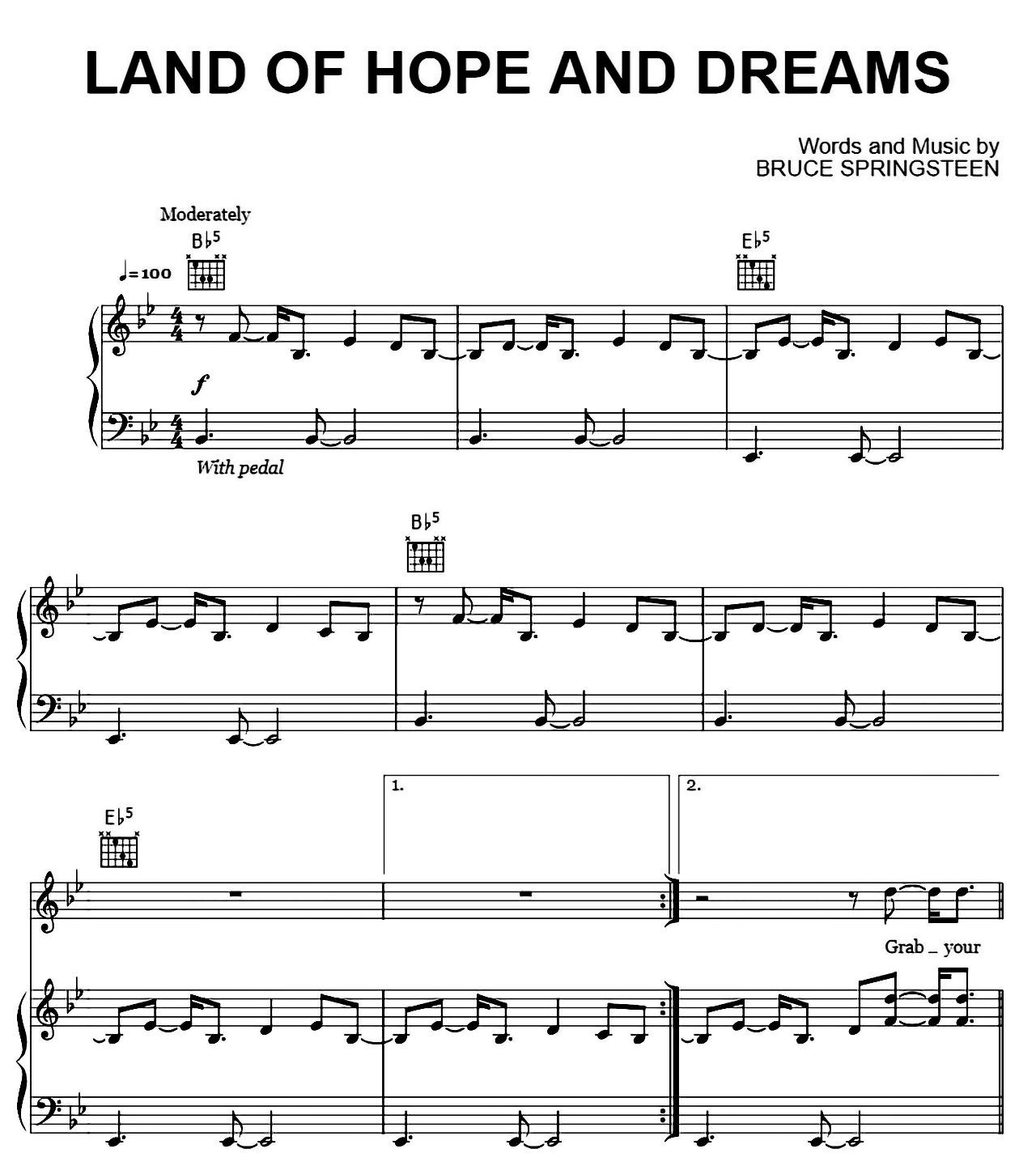 Land Of Hope And Dreams sheet music