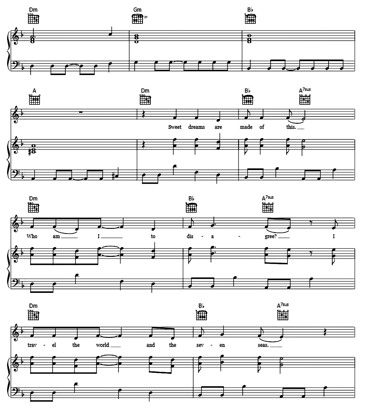 Sweet Dreams (Are Made Of This) sheet music 3