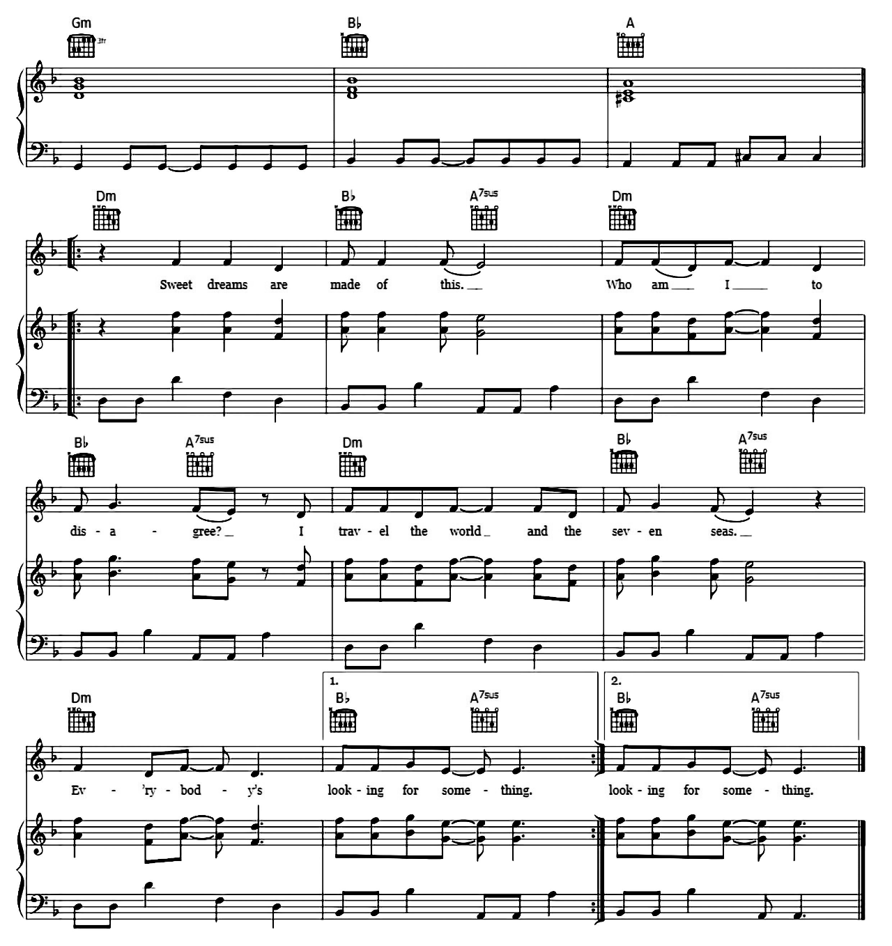 Sweet Dreams (Are Made Of This) sheet music 6