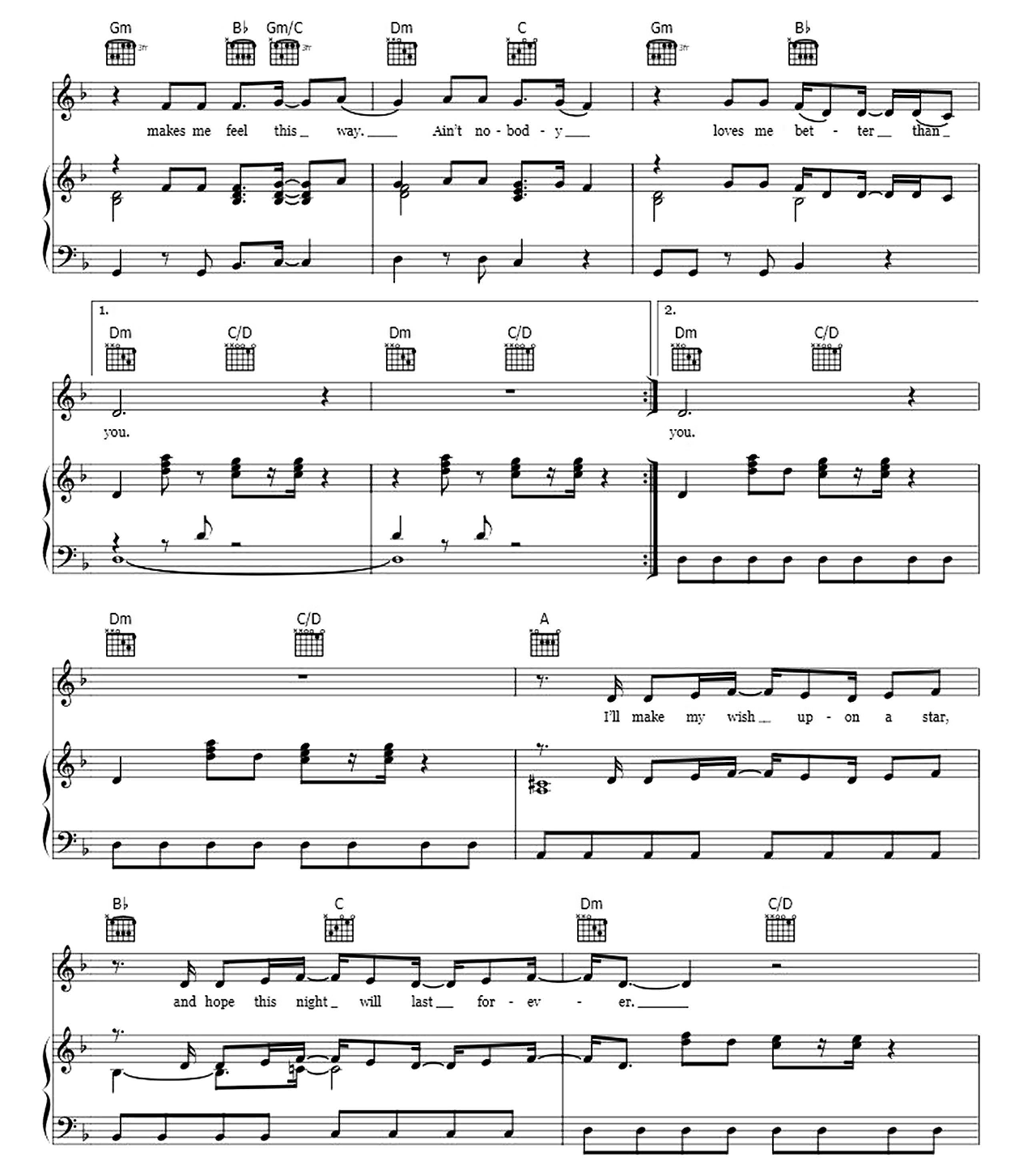 Ain't Nobody sheet music 3