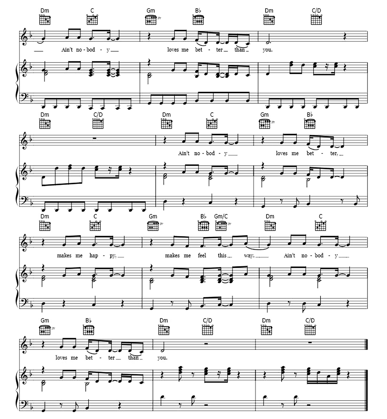 Ain't Nobody sheet music 7