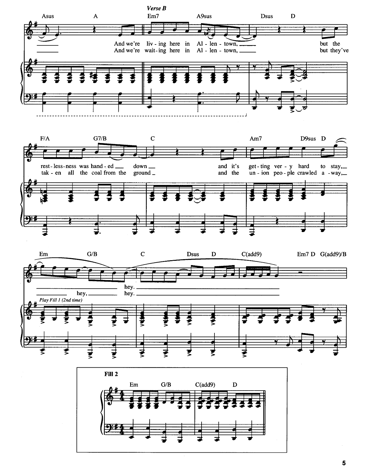 Allentown sheet music 3