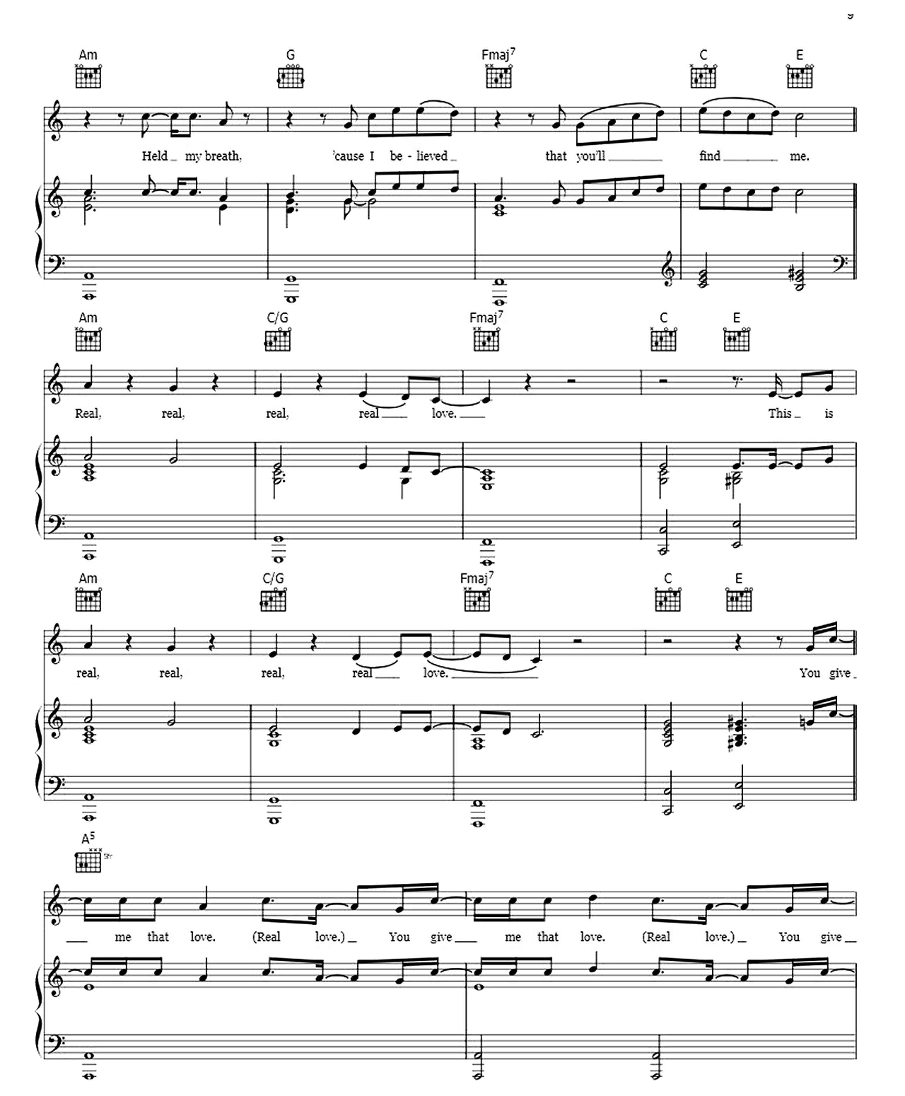 Real Love sheet music 9