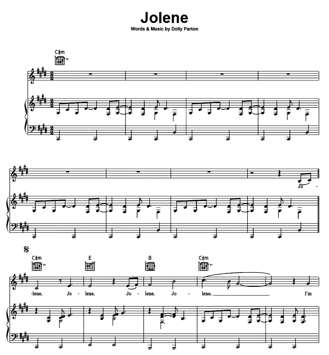 Jolene sheet music