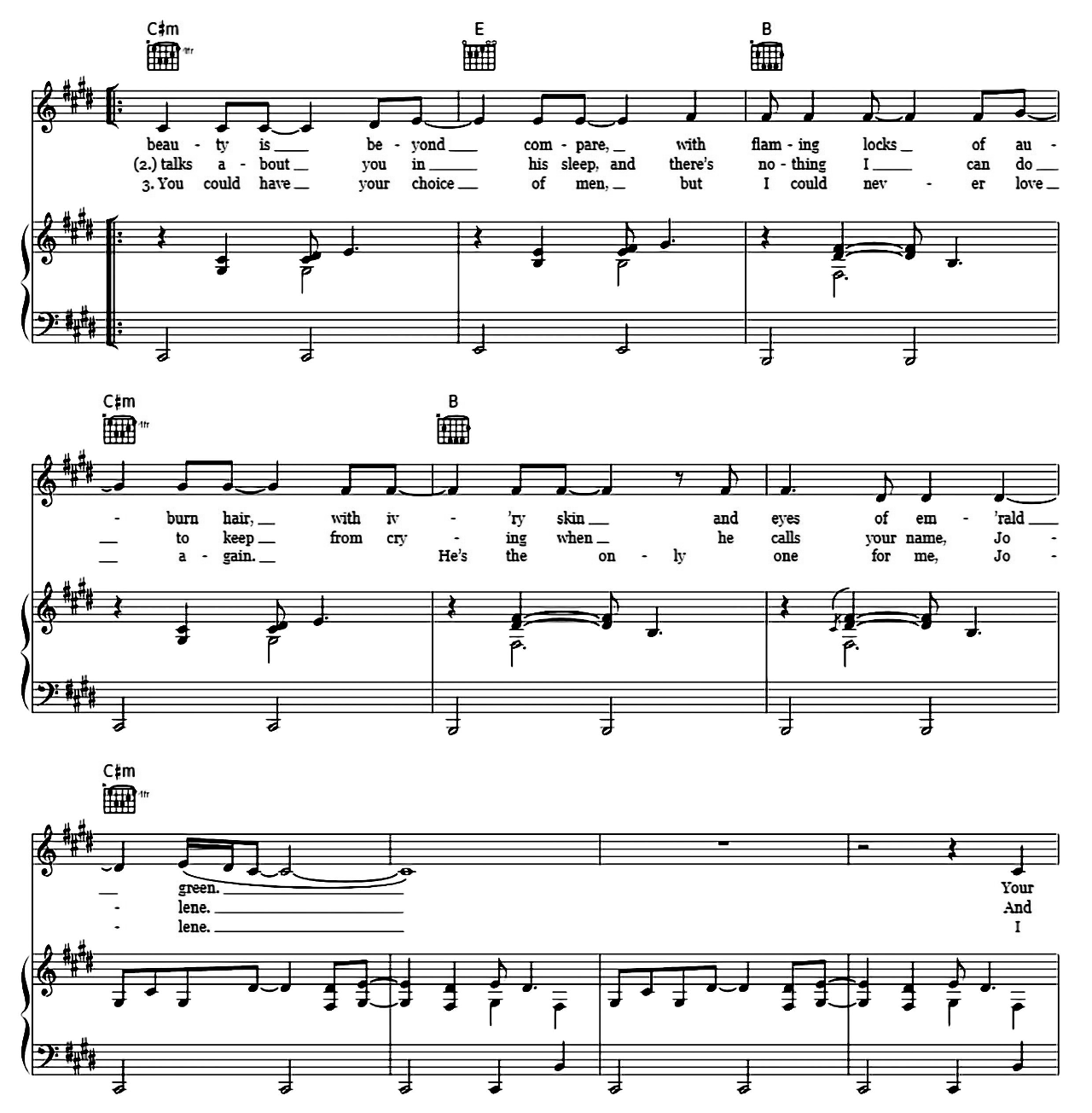 Jolene sheet music 3