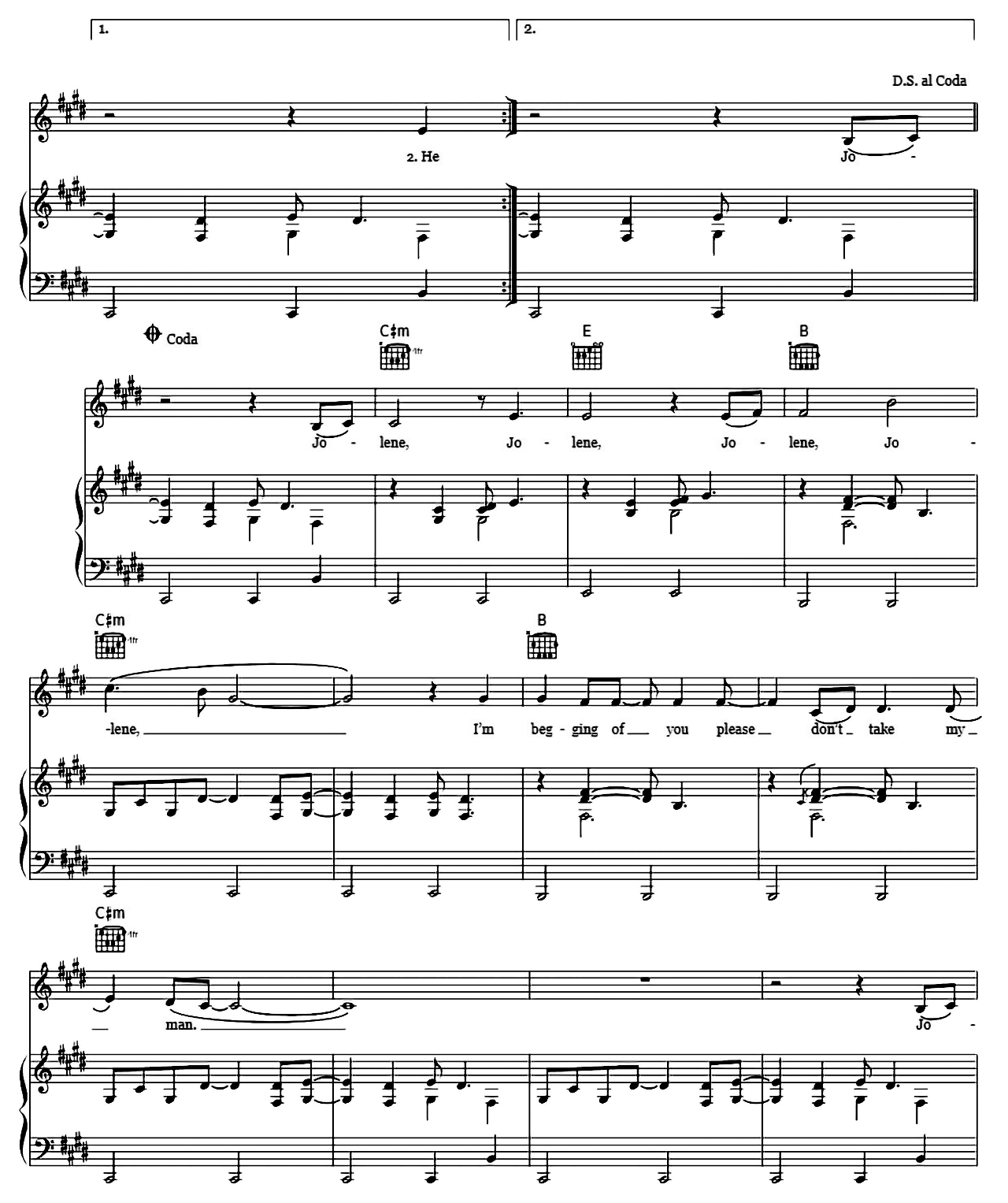 Jolene sheet music 5