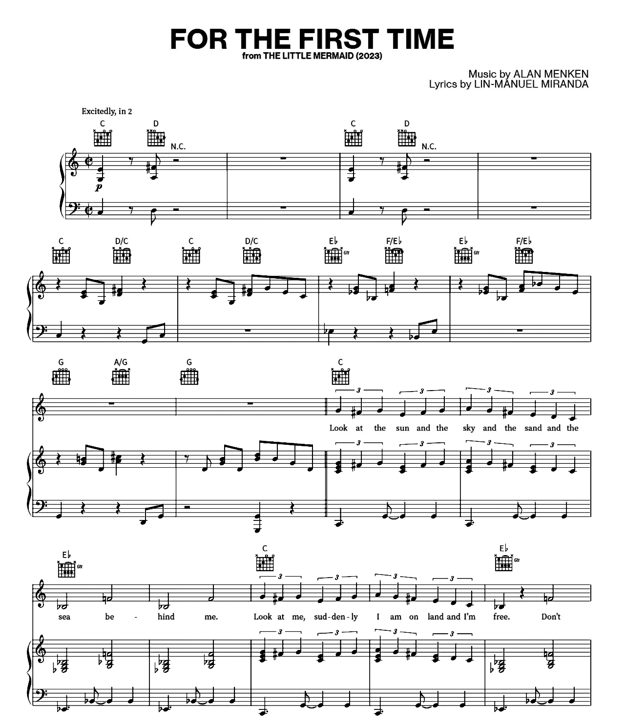 For The First Time sheet music