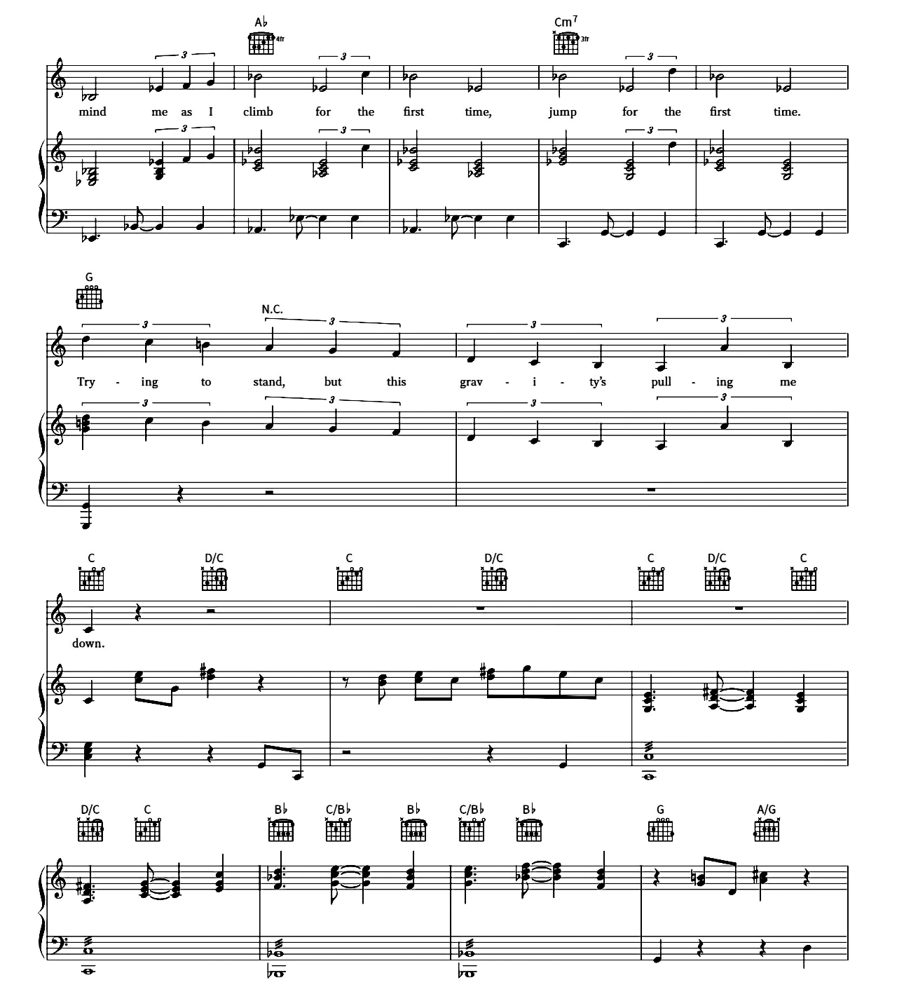 For The First Time sheet music 2