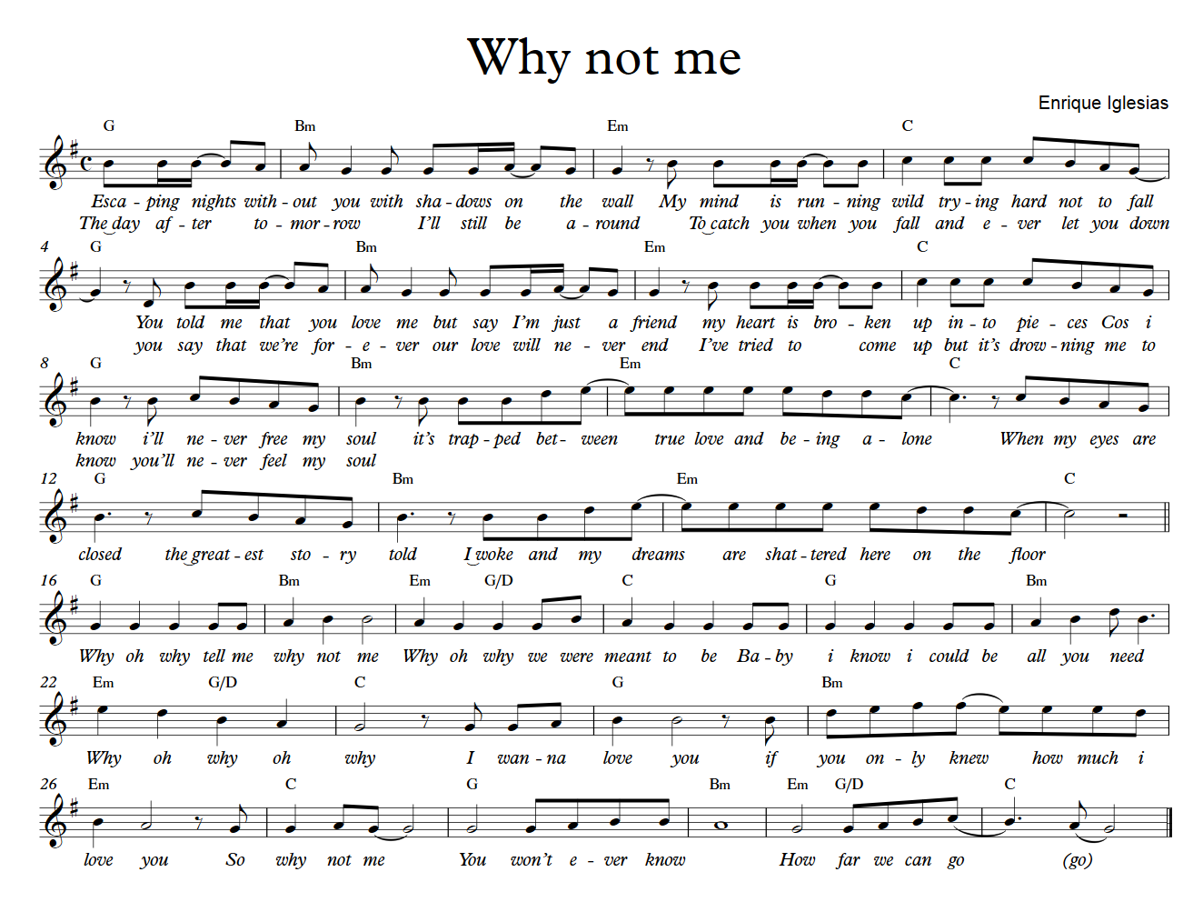 Why Not Me sheet music