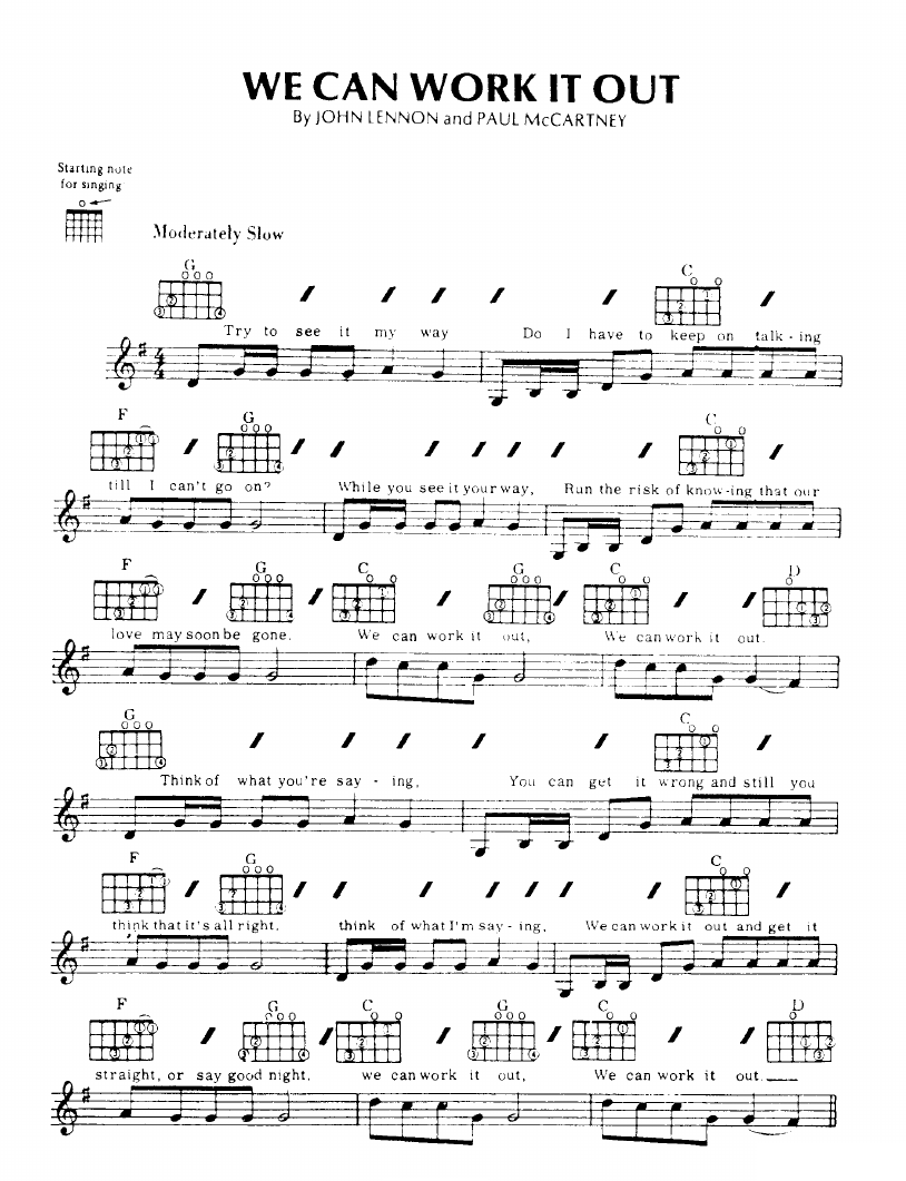 We Can Work It Out sheet music