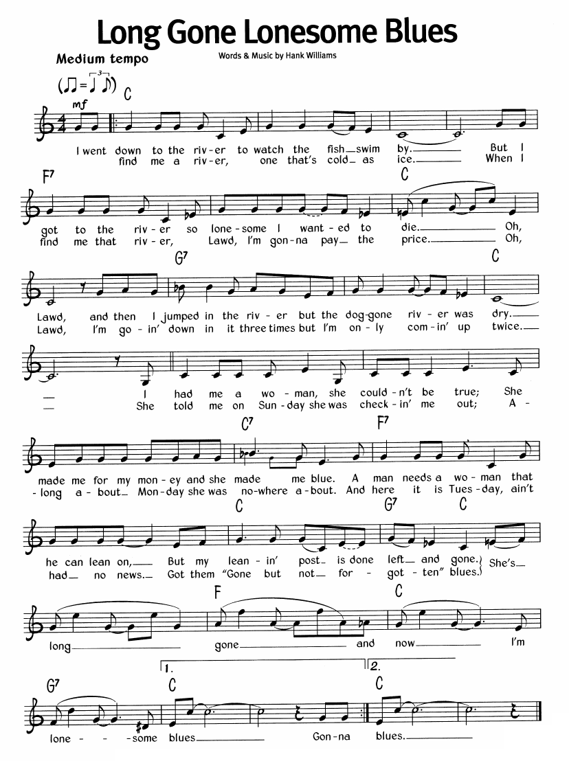 Long Done Lonesome Blues sheet music