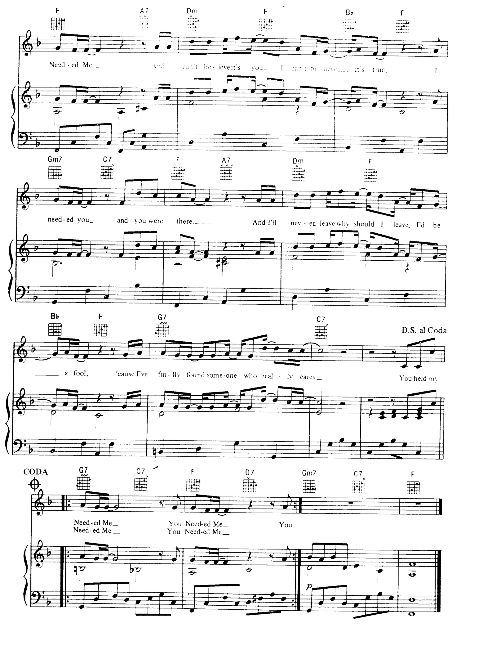 You Needed Me sheet music 3