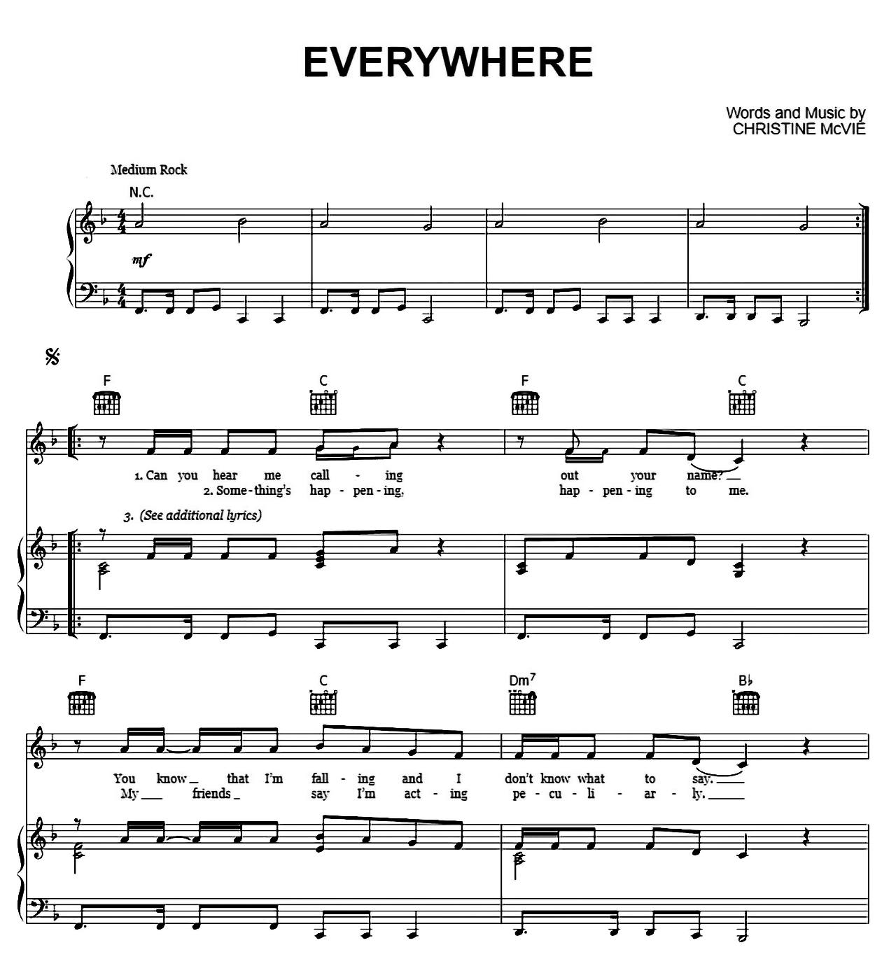 Everywhere sheet music