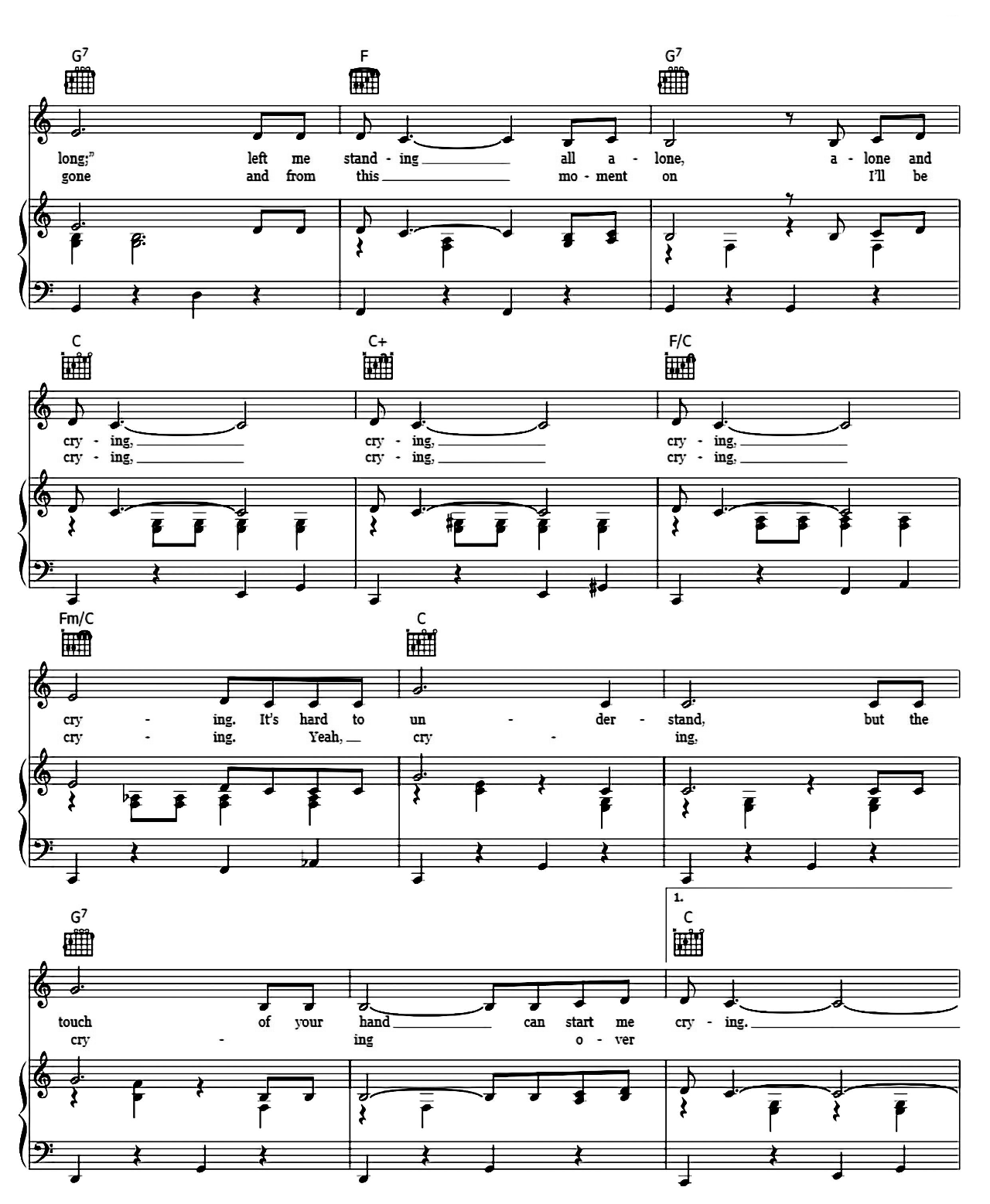 Crying sheet music 3