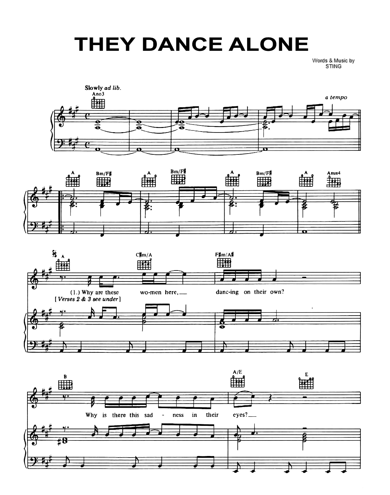 They Dance Alone sheet music