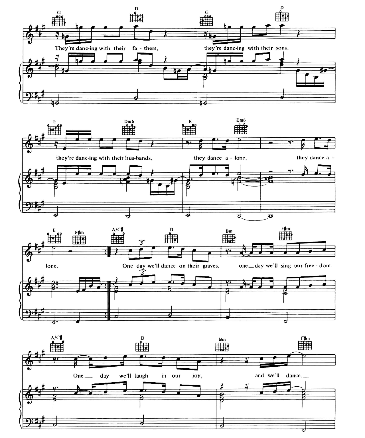 They Dance Alone sheet music 3