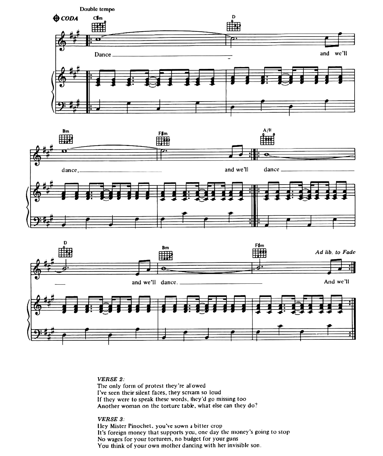 They Dance Alone sheet music 5