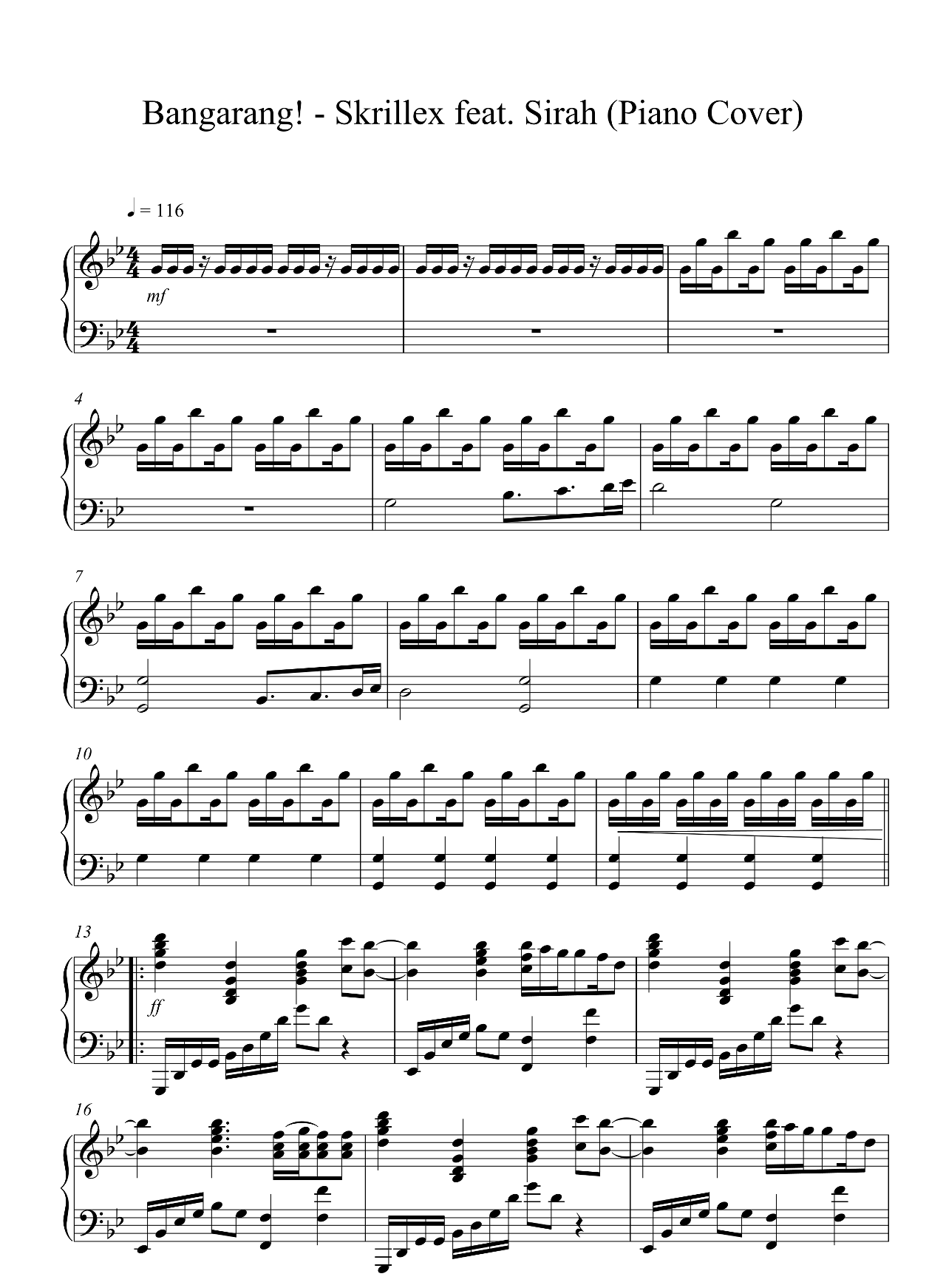 Bangarang sheet music