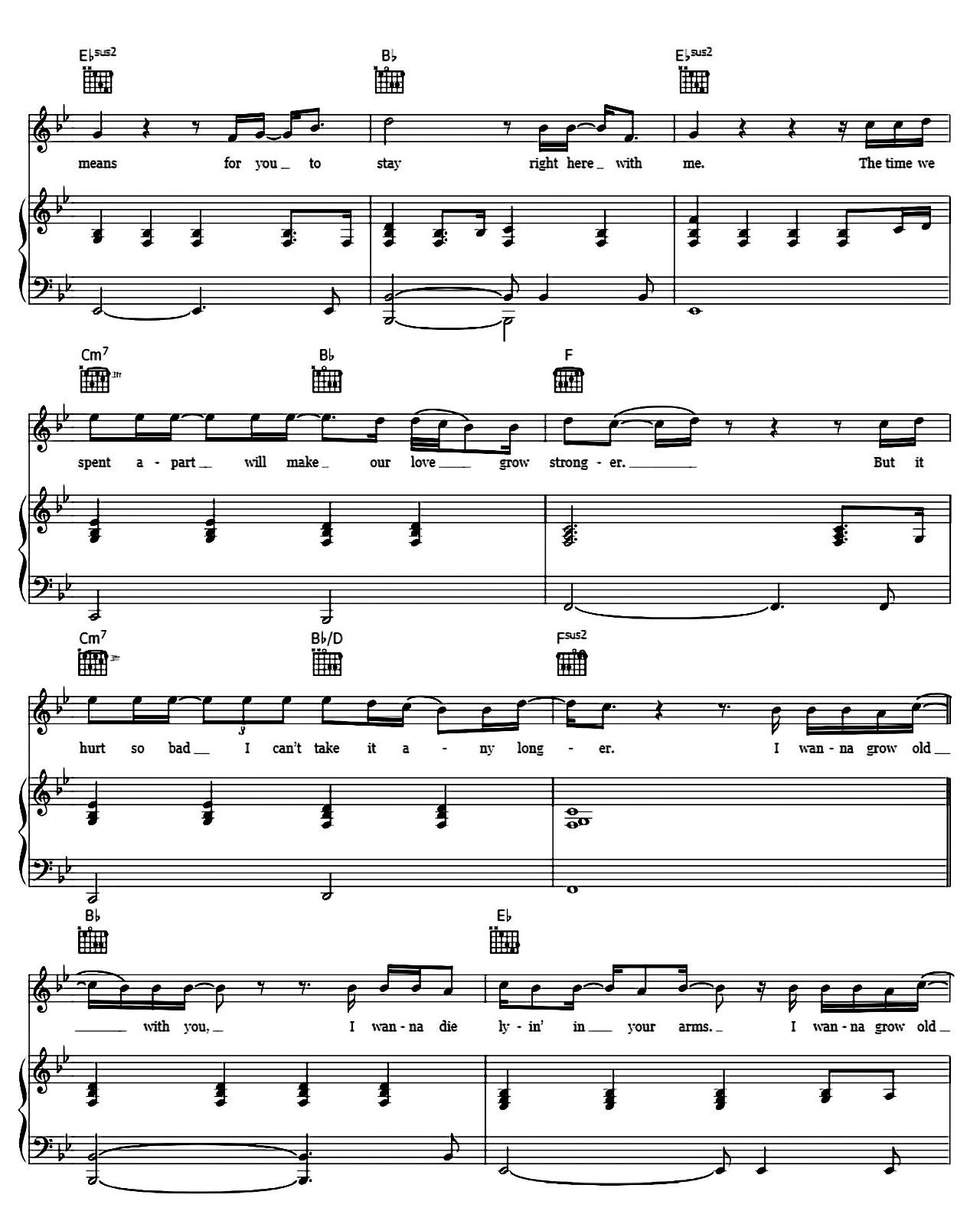 I Wanna Grow Old With You sheet music 2