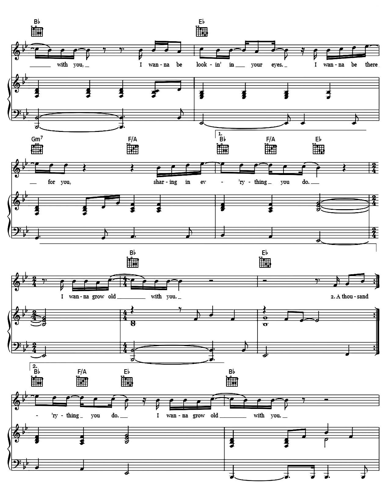 I Wanna Grow Old With You sheet music 3