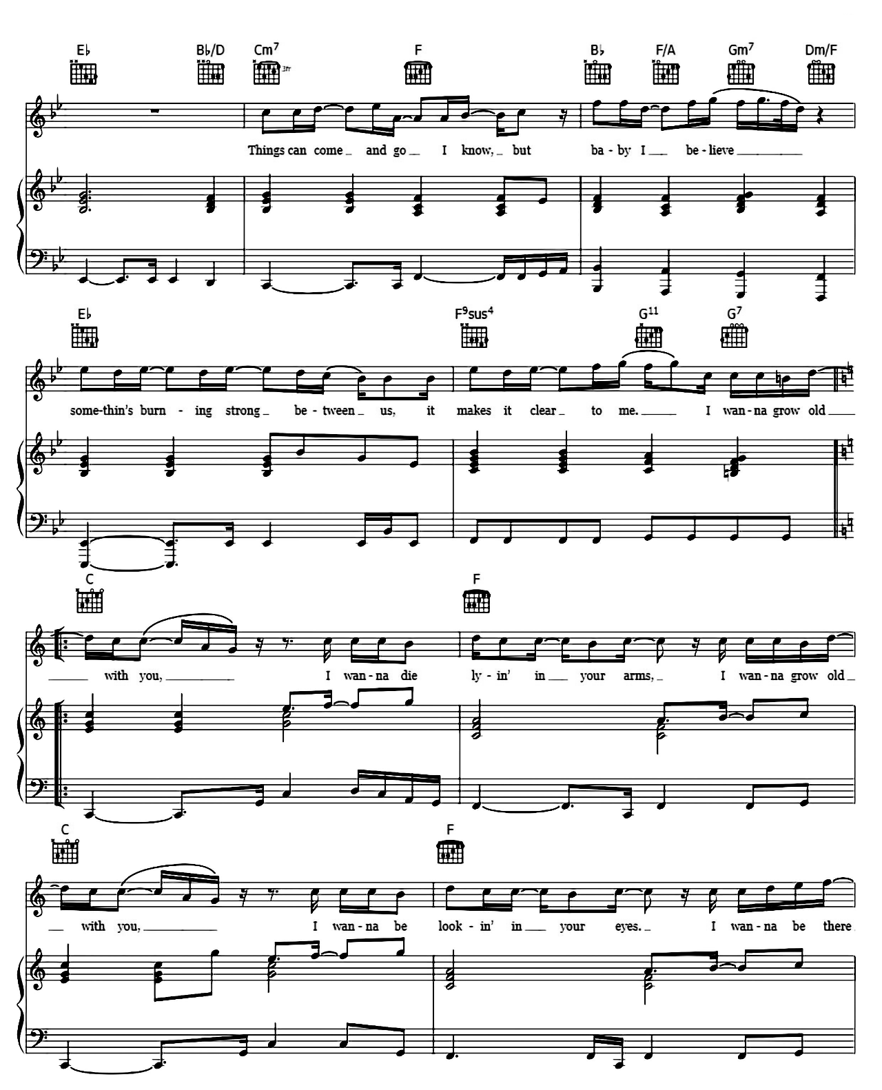 I Wanna Grow Old With You sheet music 4