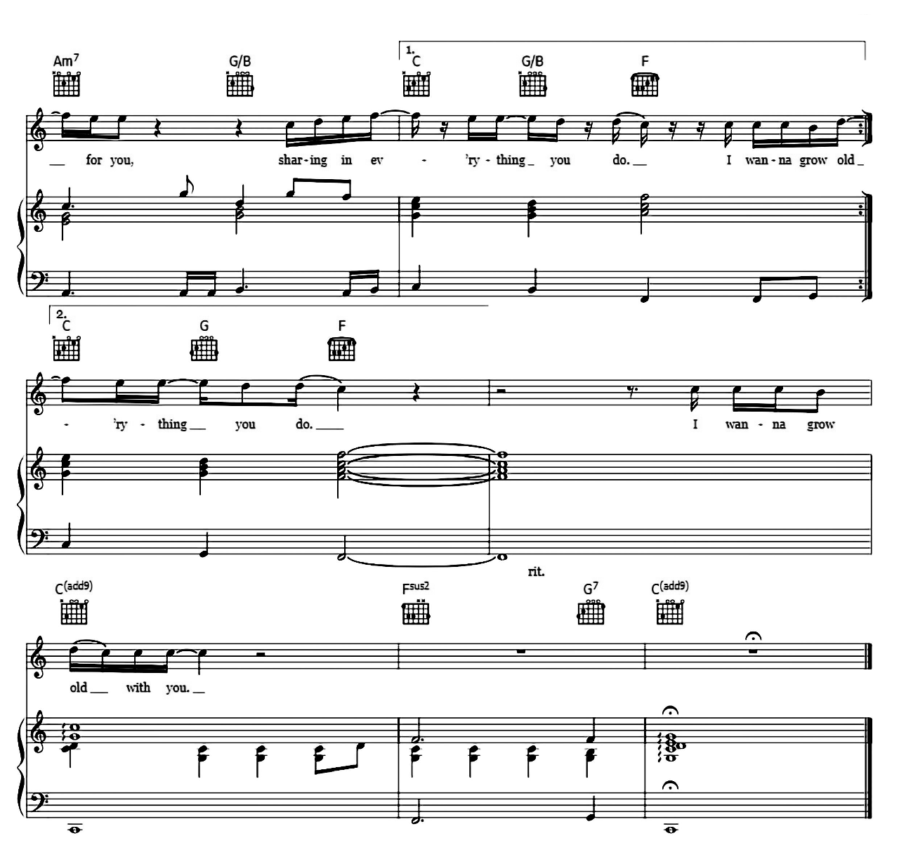 I Wanna Grow Old With You sheet music 5