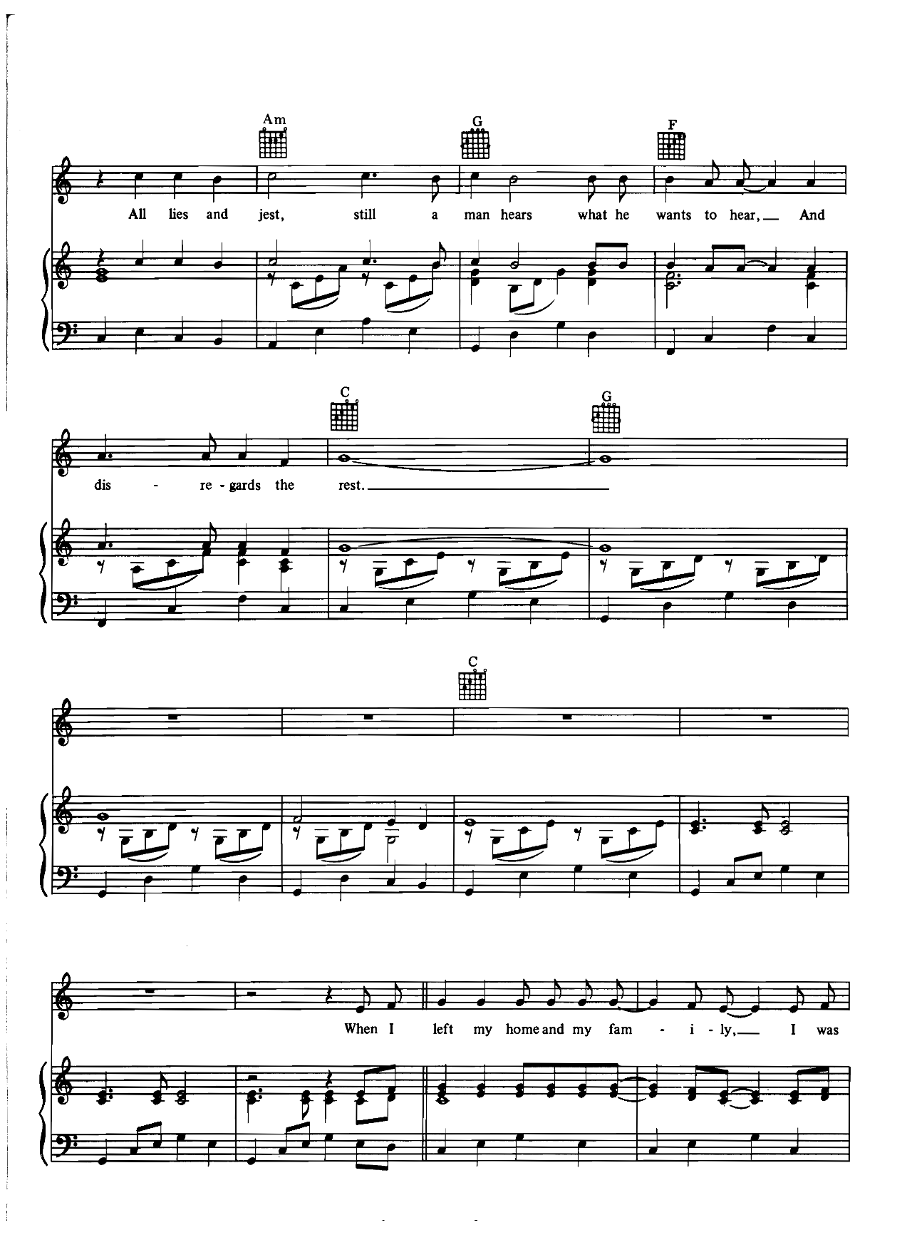 The Boxer sheet music 2