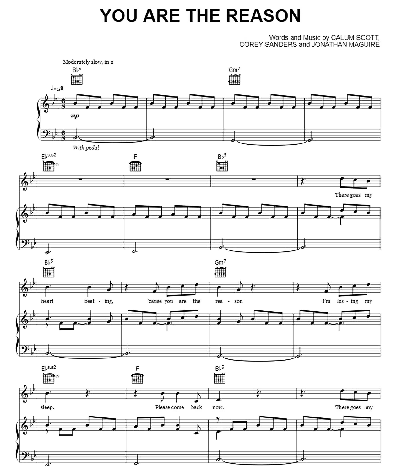You Are The Reason sheet music