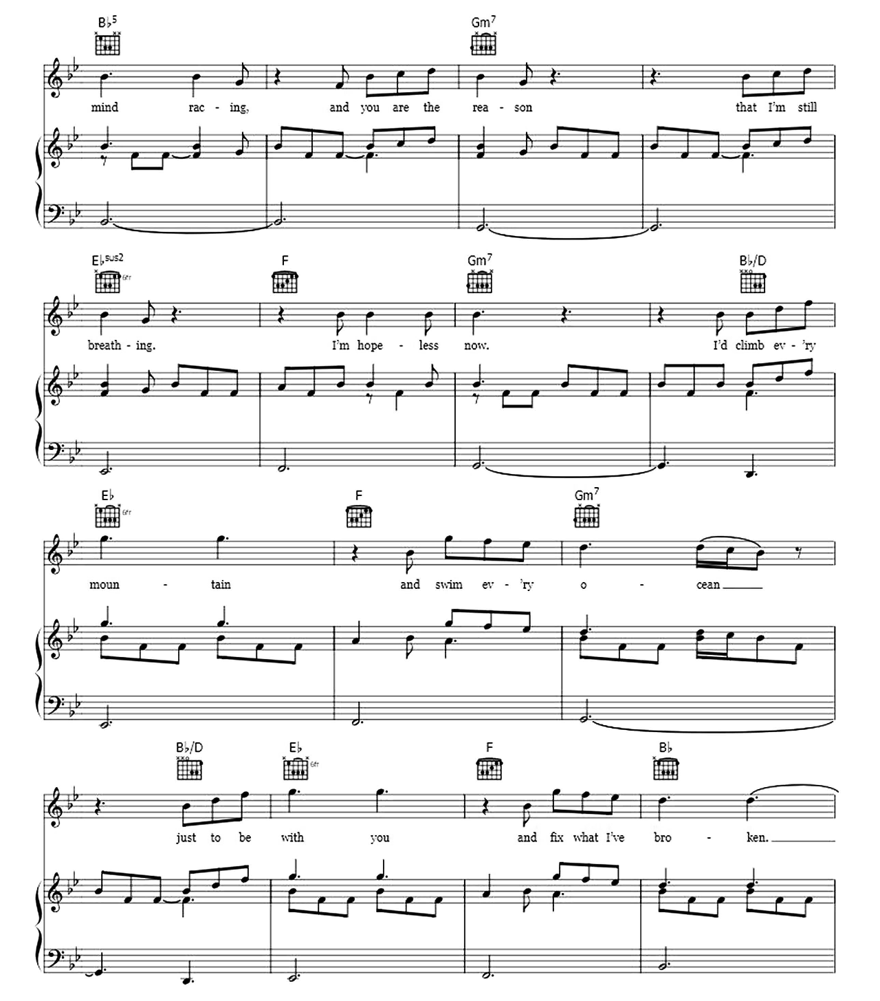 You Are The Reason sheet music 2