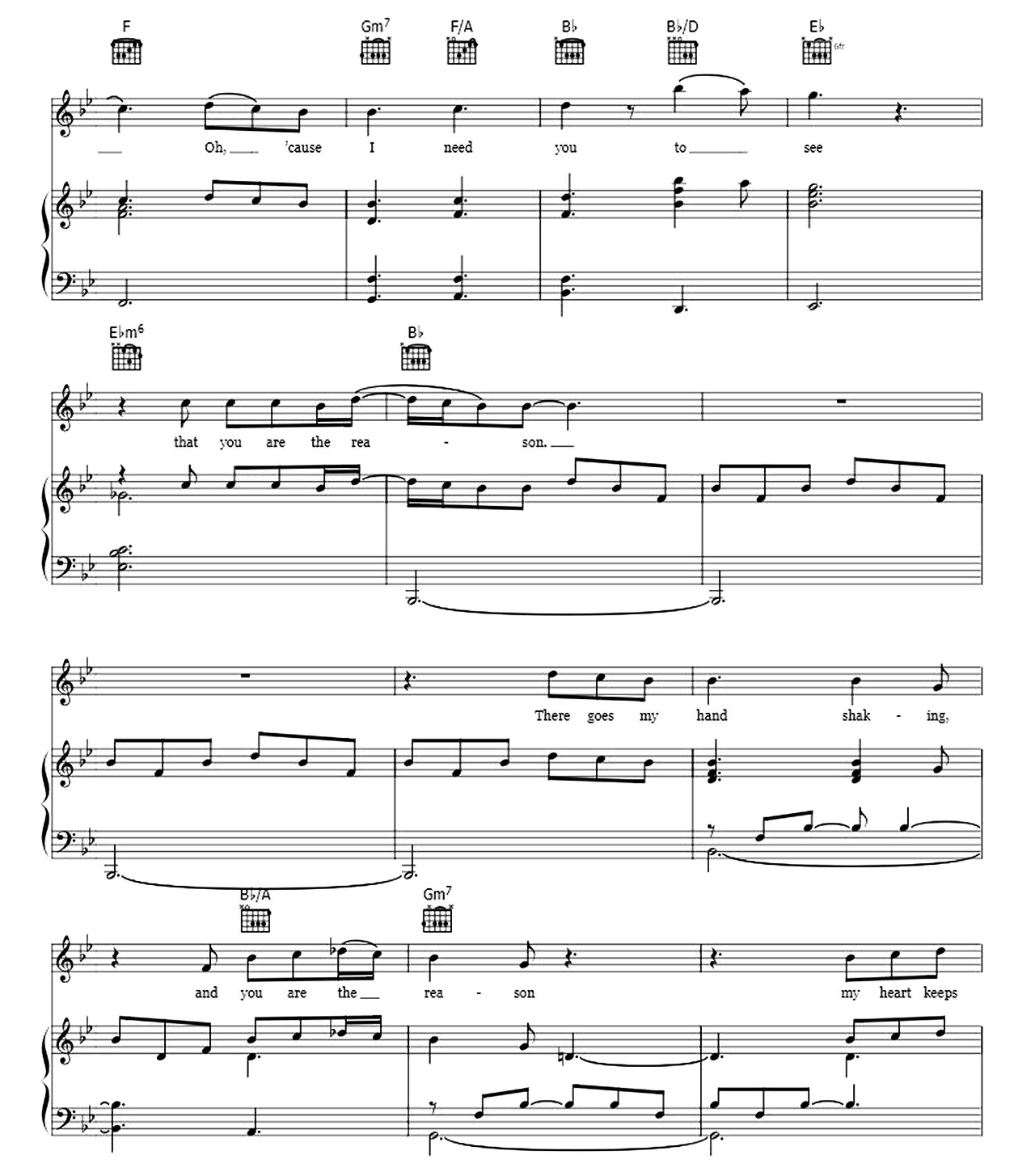 You Are The Reason sheet music 3