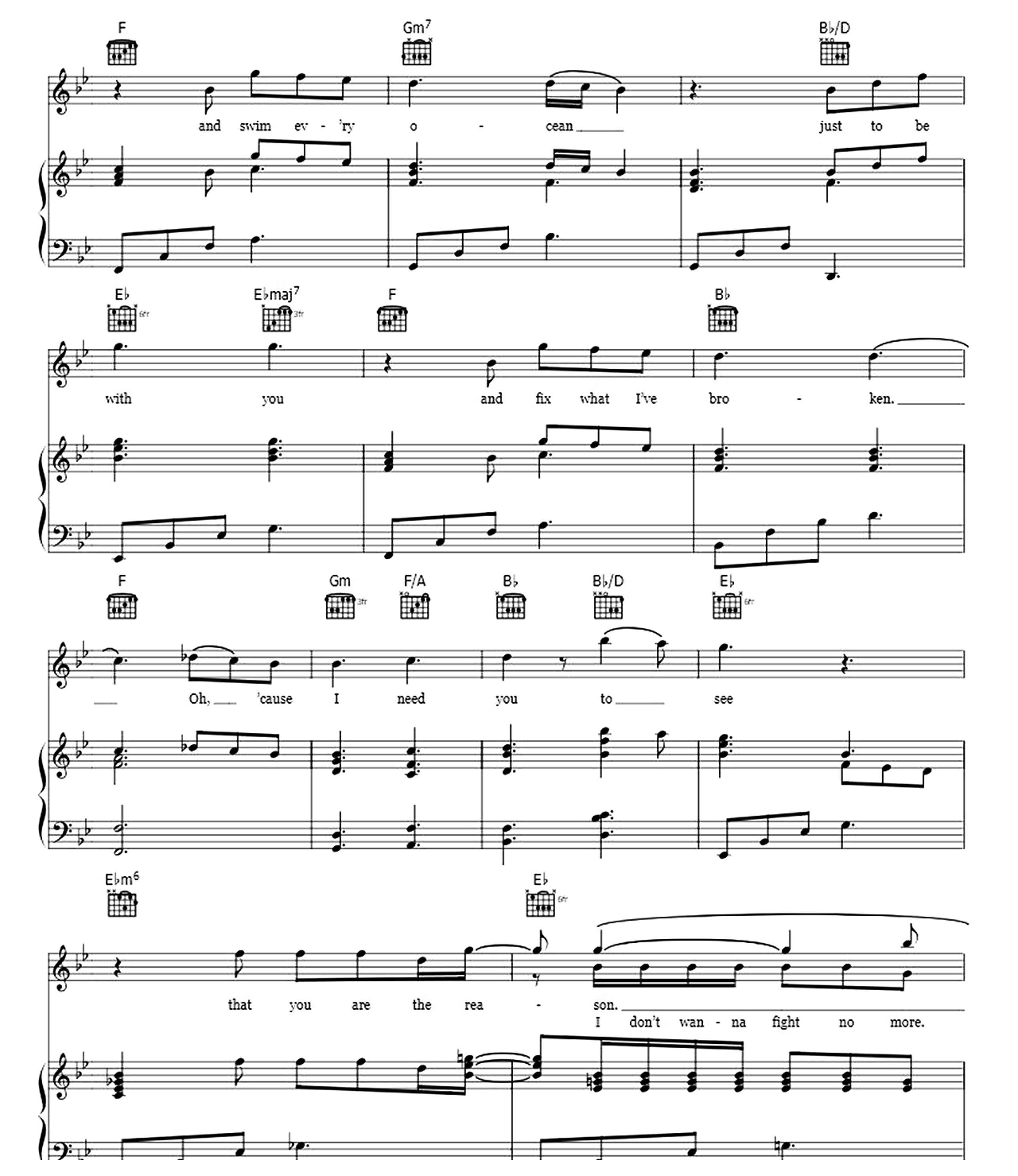 You Are The Reason sheet music 5