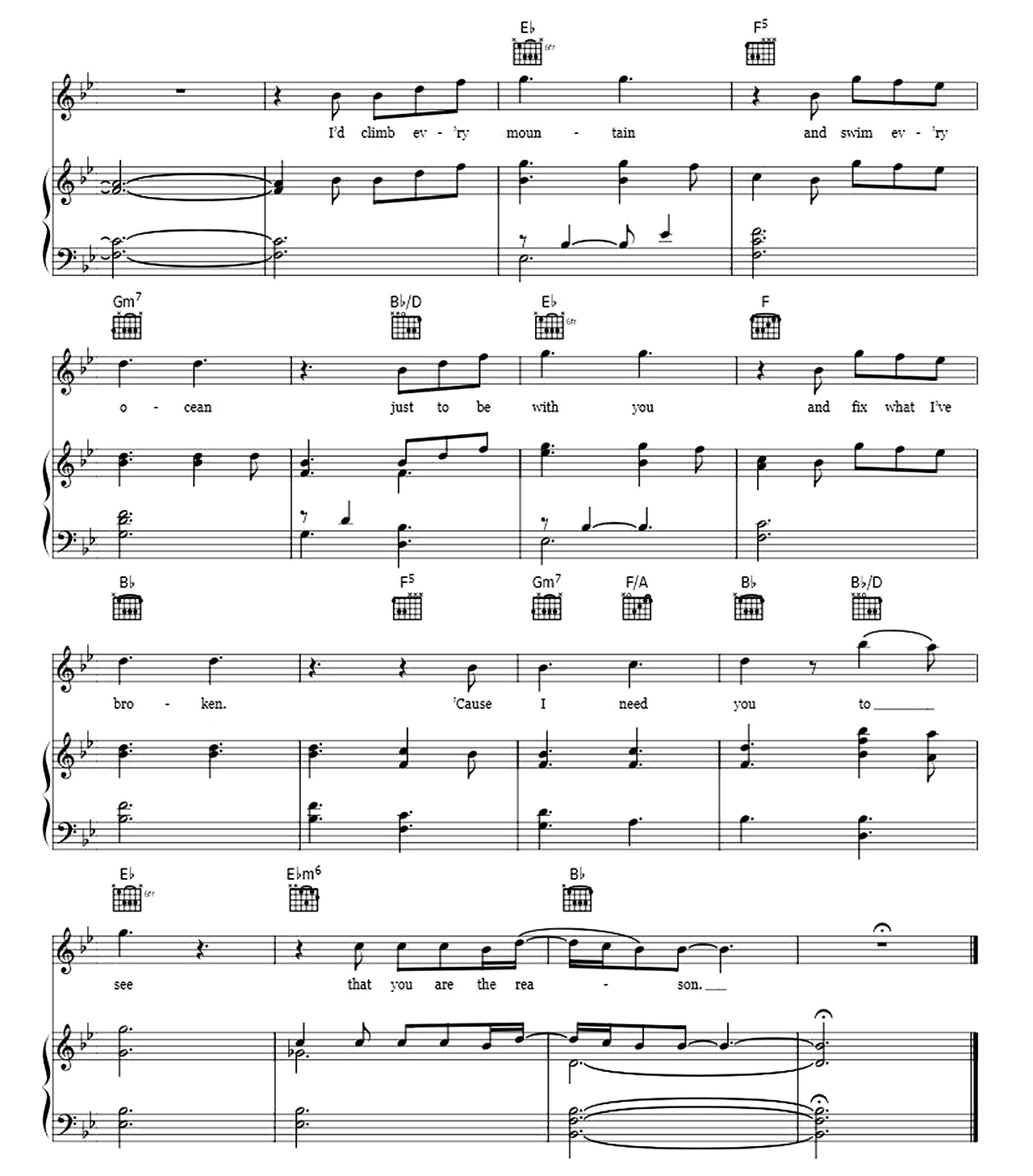 You Are The Reason sheet music 7