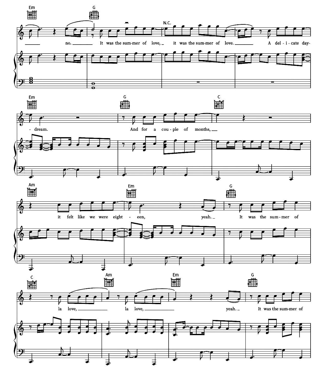 Summer Of Love sheet music 5