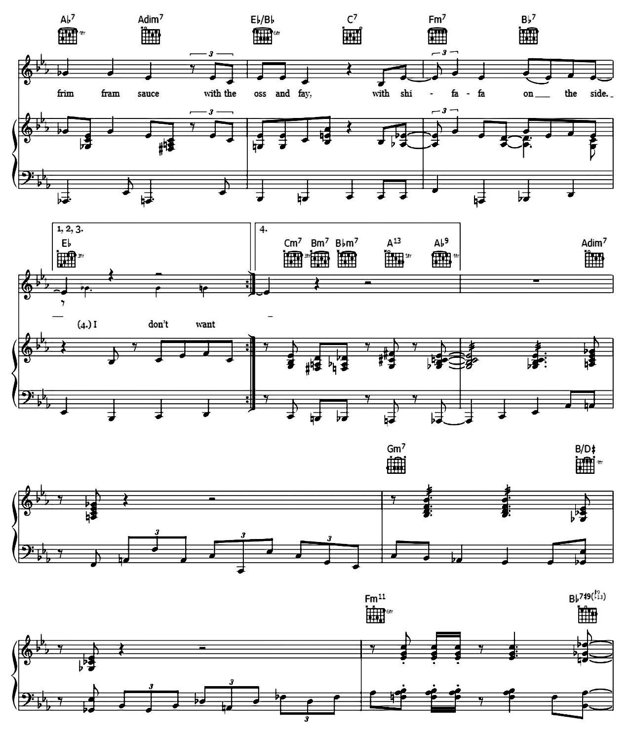 The Frim Fram Sauce sheet music 4