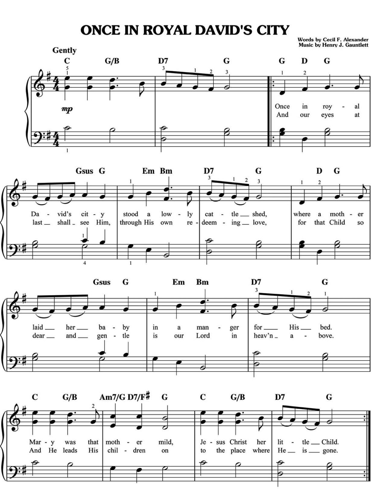 Once In Royal David's City sheet music