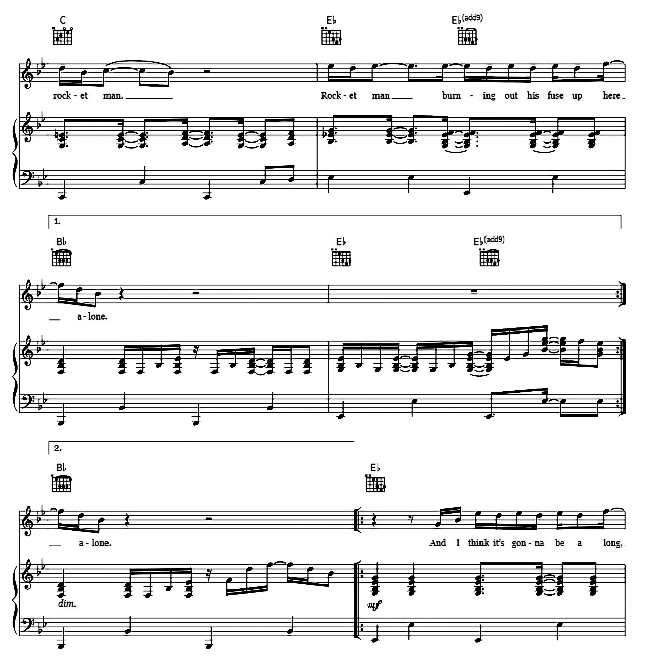 Rocket Man sheet music 7