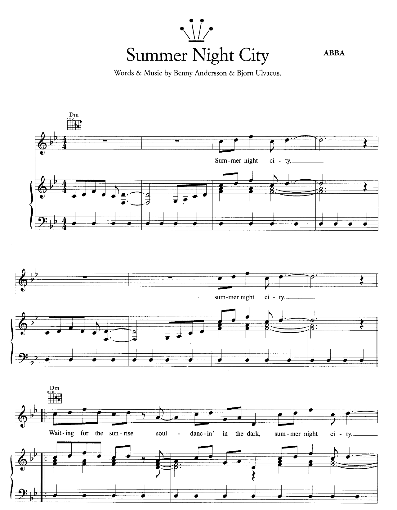 Summer Night City sheet music