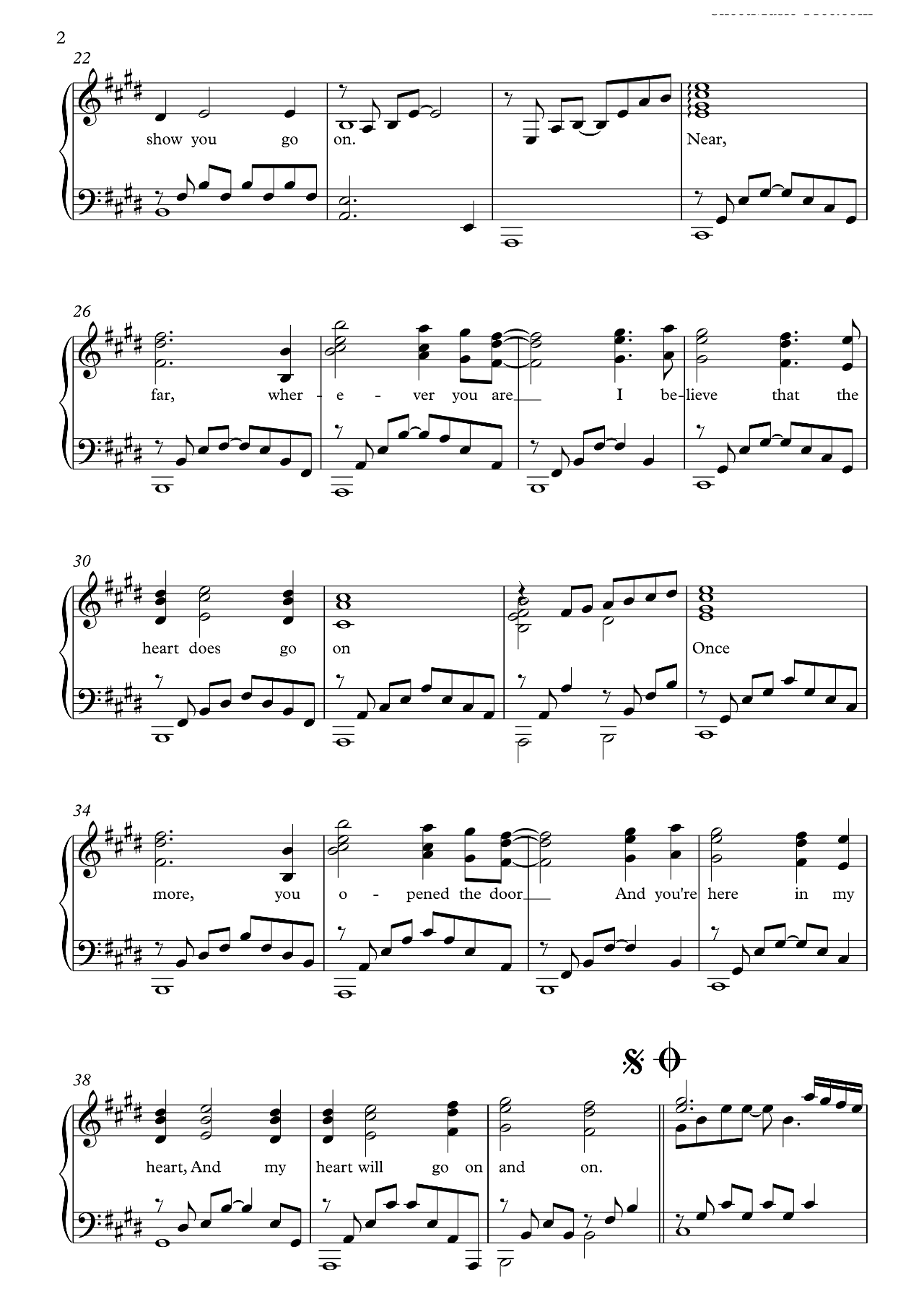 Theme From Titanic (My Heart Will Go On) sheet music 2