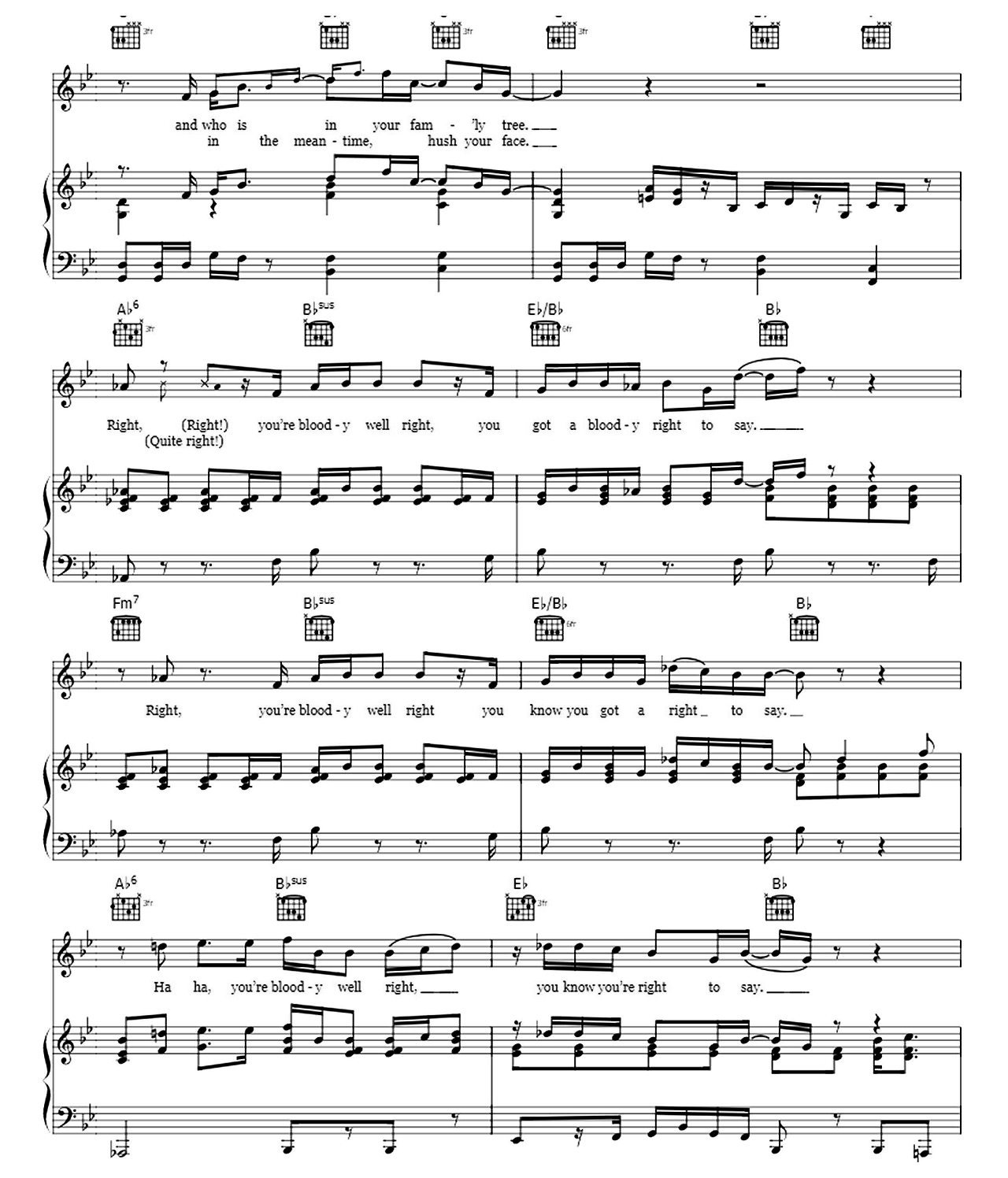 Bloody Well Right sheet music 3