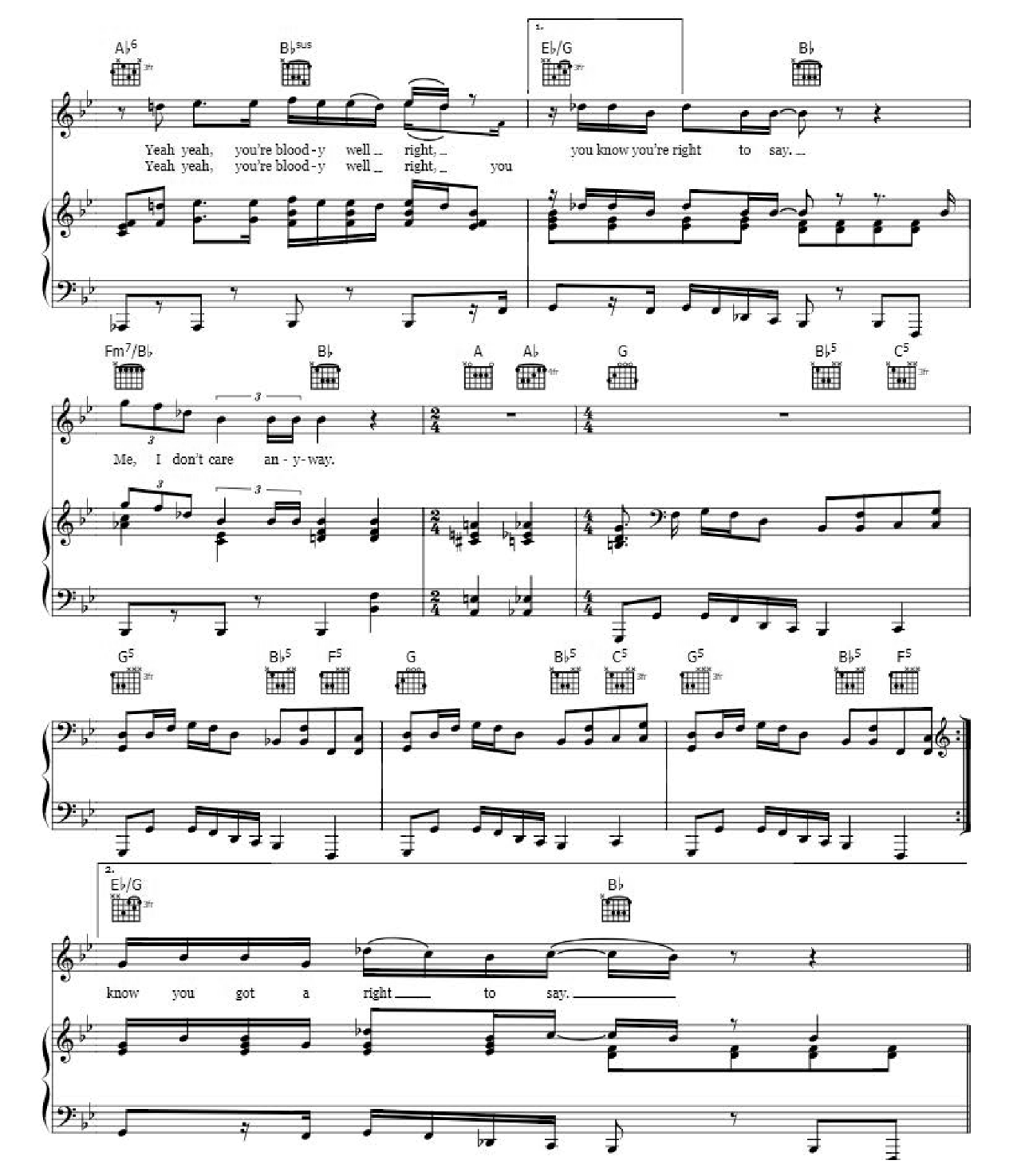 Bloody Well Right sheet music 4