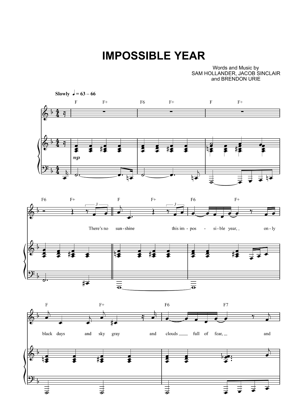 Impossible Year sheet music