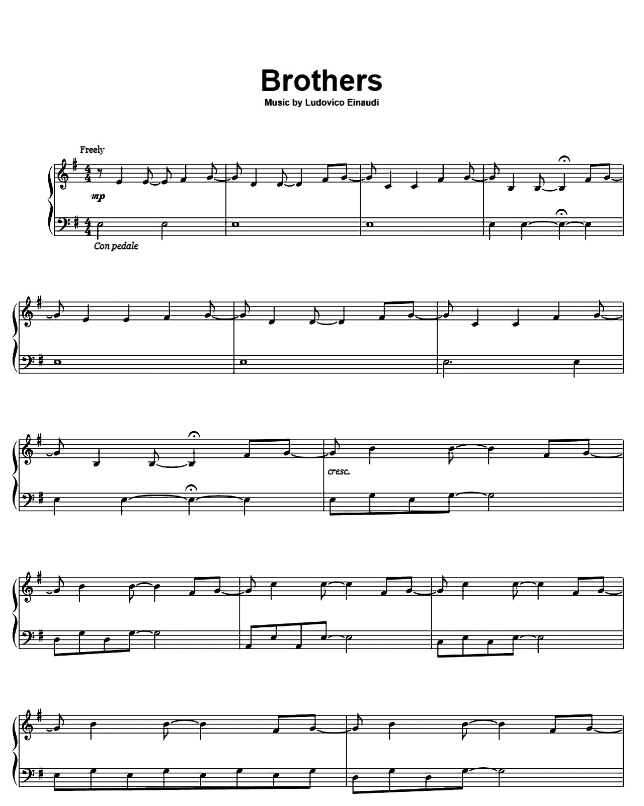 Brothers sheet music