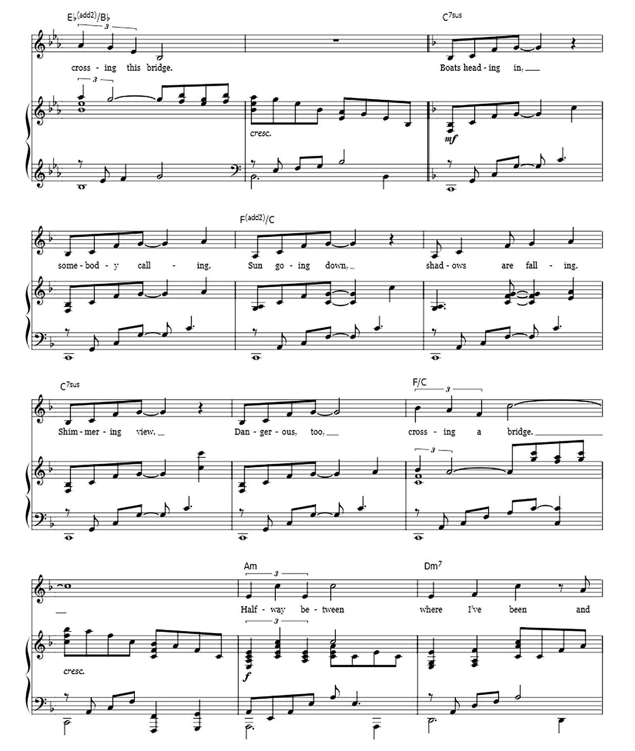 Crossing A Bridge sheet music 2
