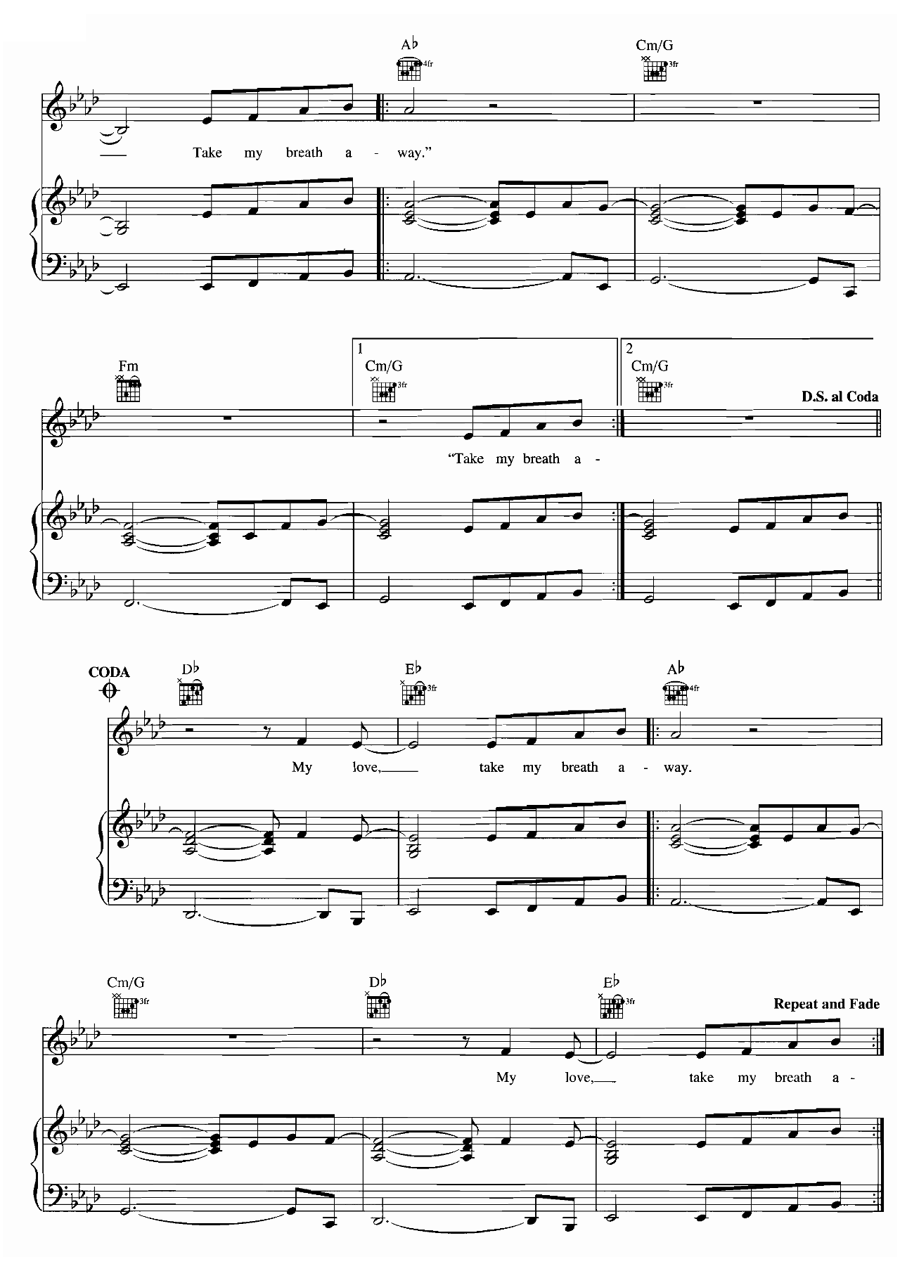 Take My Breath Away (from Top Gun) sheet music 5