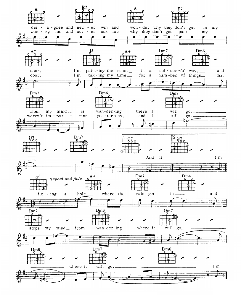 Fixing A Hole sheet music 2