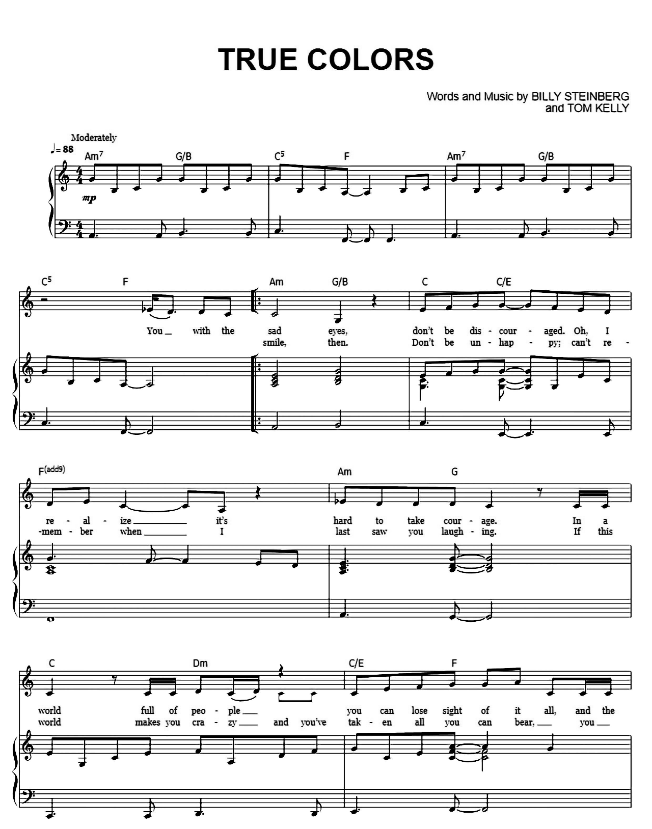 True Colors sheet music