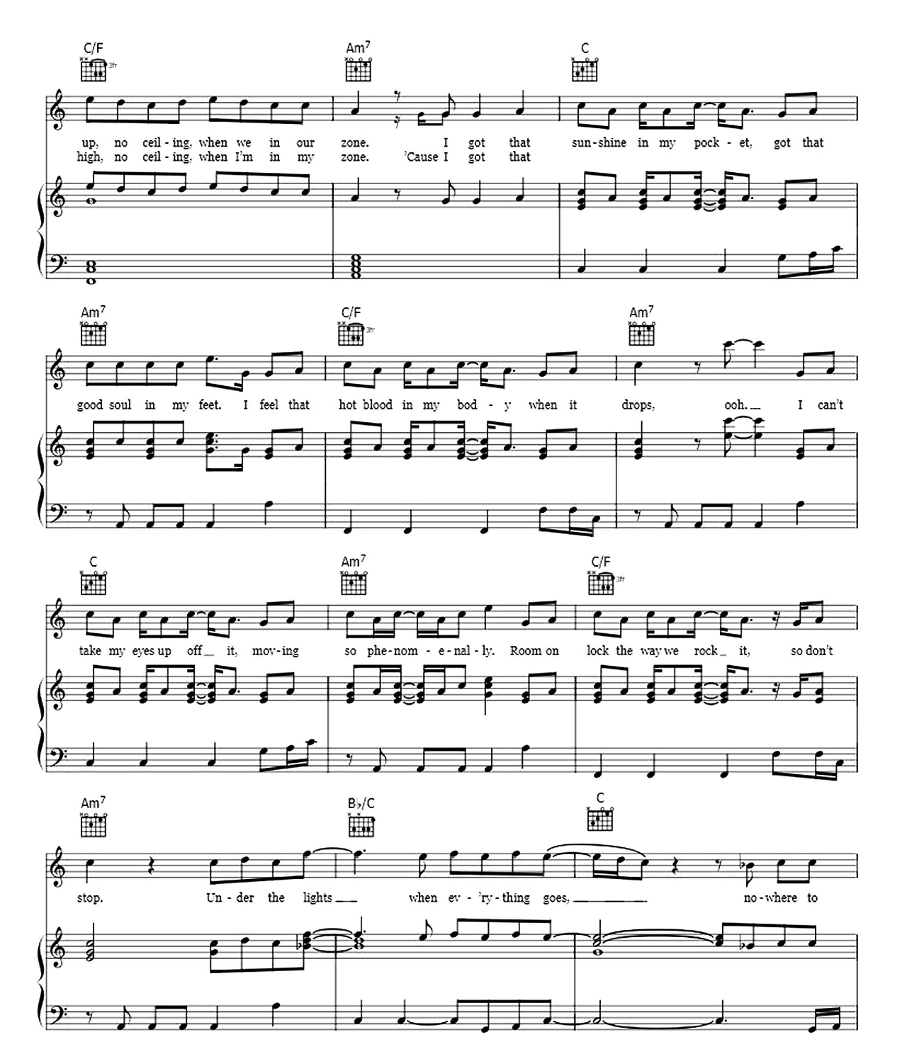 Can't Stop The Feeling sheet music 2