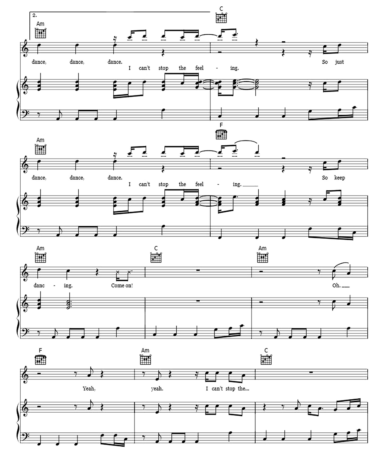 Can't Stop The Feeling sheet music 5