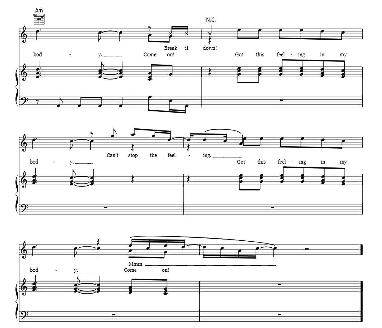 Can't Stop The Feeling sheet music 9